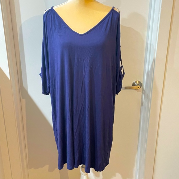 Women’s Swim Coverup Dress Navy Blue 3XL - Picture 1 of 7